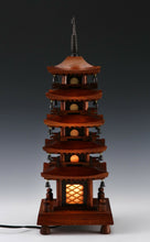 Japanese Vintage Wooden Figure FIVE STORY PAGODA Lamp 五重塔 Tsushima